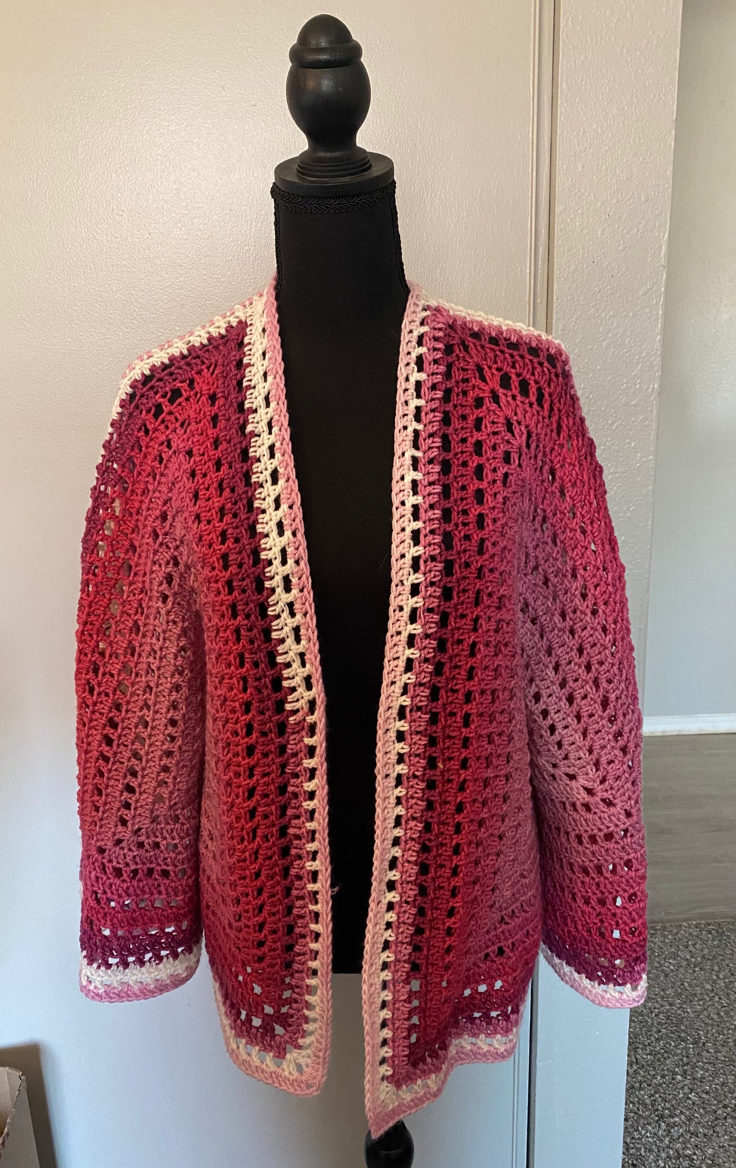 Pink Hexagon Cardigan