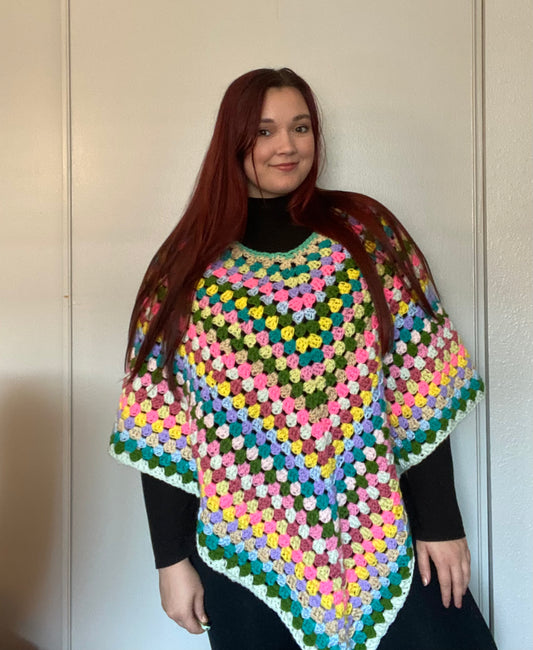 Multi Colored Poncho | Oversized