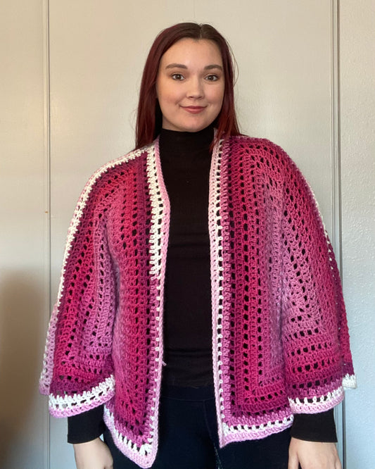 Pink Hexagon Cardigan